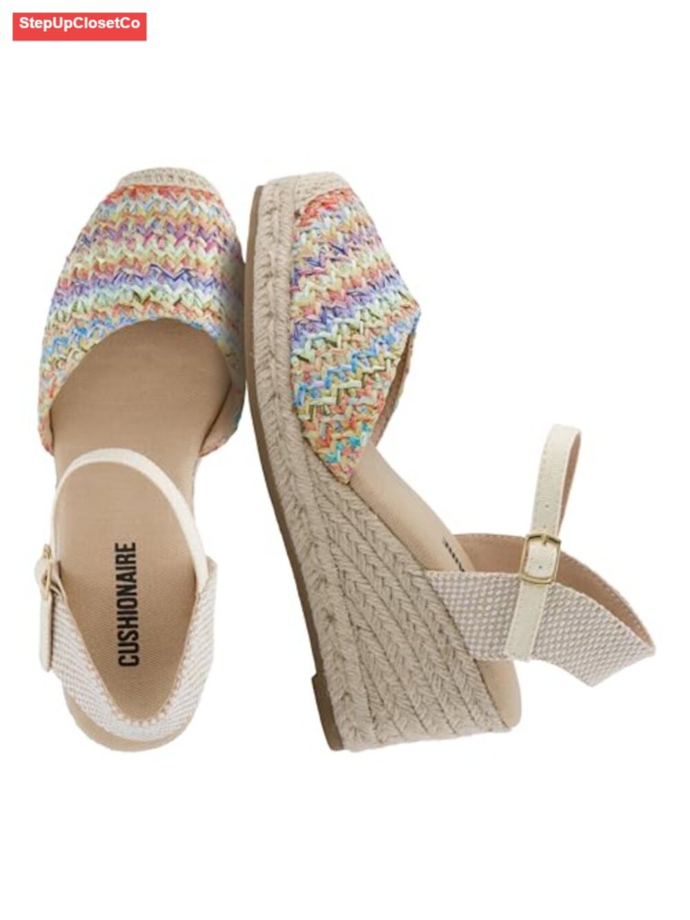 Platform Espadrille Wedge Sandals with Cushioned Footbed Adjustable Ankle Strap